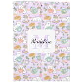 Tea & Bookish Cats Personalized Monogram Clipboard Klemmbrett (Rückseite)