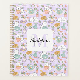 Tea & Bookish Cats Spiral Planner Planer