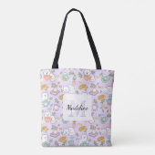 Tea & Bookish Cats Tote Bag Purple Tasche (Rückseite)