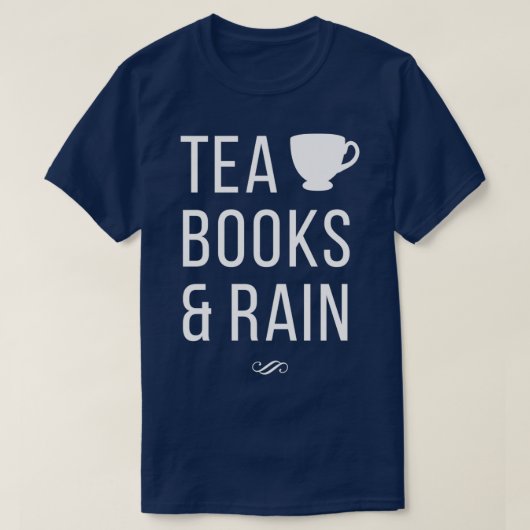 Tea Books amp Rain T-Shirt (Design vorne)