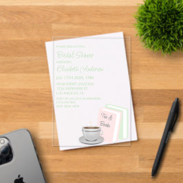 Tea & Books Bridal Shower Acryleinladungen