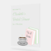 Tea & Books Bridal Shower Acrylschild (Winkel)