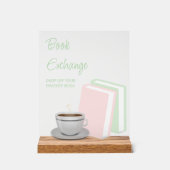 Tea & Books Bridal Shower Book Exchange Acrylschild (Vorderseite)