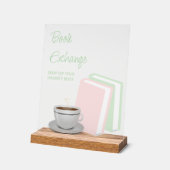 Tea & Books Bridal Shower Book Exchange Acrylschild (Winkel)