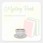 Tea & Books Bridal Shower Mystery Book Quadratischer Aufkleber (Vorderseite)