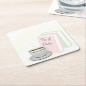 Tea & Books Bridal Shower Rechteckiger Pappuntersetzer (angewinkelt)