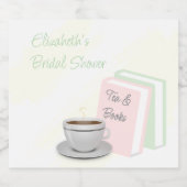 Tea & Books Bridal Shower Schaumweinetikett (Einzelnes Label)