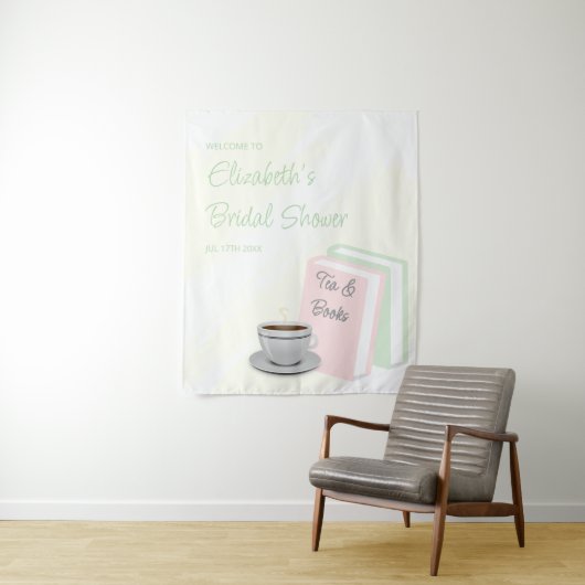 Tea & Books Bridal Shower Wandteppich (Beispiel)