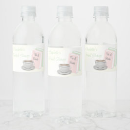 Tea & Books Bridal Shower Wasserflaschenetikett