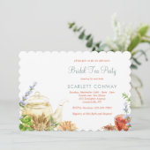 Tea-Brautparty Einladung (Stehend Vorderseite)