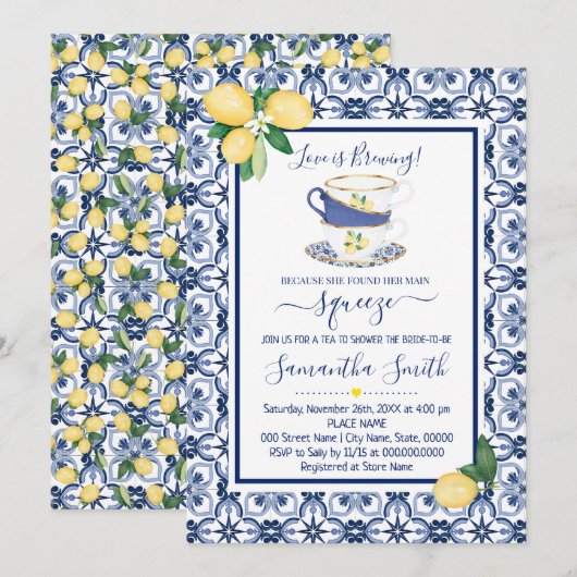 Tea Brautparty Feiertagskarte (Vorne/Hinten)