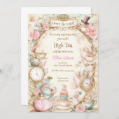 Tea Bridal Dusche Einladung, Alice Bridal Tee Einladung (Vorne/Hinten)