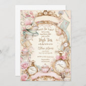 Tea Bridal Dusche Einladung, Alice Bridal Tee Einladung (Vorne/Hinten)