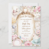 Tea Bridal Dusche Einladung, Alice Bridal Tee Einladung (Vorderseite)