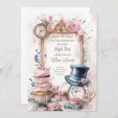 Tea Bridal Dusche Einladung, Alice Bridal Tee Einladung (Vorne/Hinten)