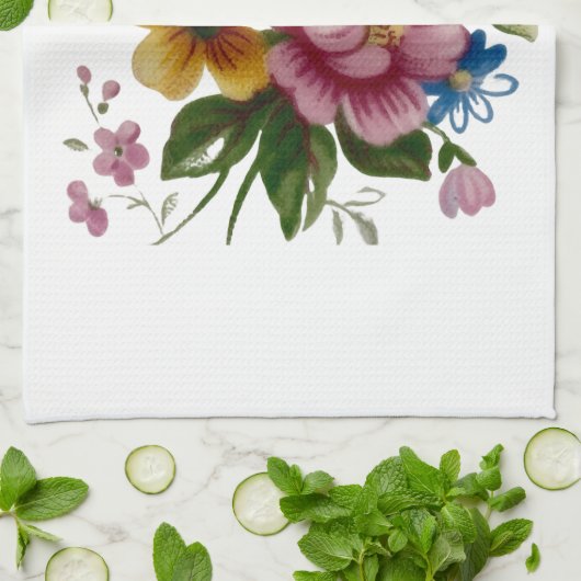 Tea Cup Floral Bouquet Geschirrtuch (Gefaltet)