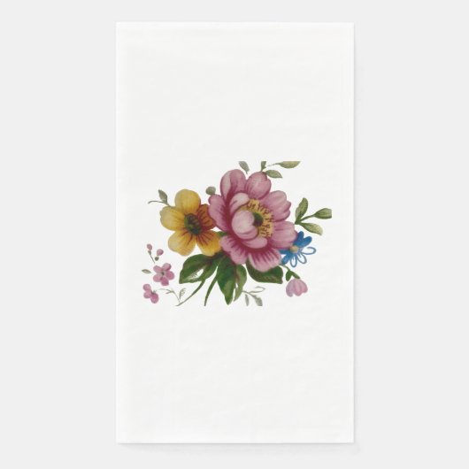 Tea Cup Floral Bouquet Serviette (Vorderseite)