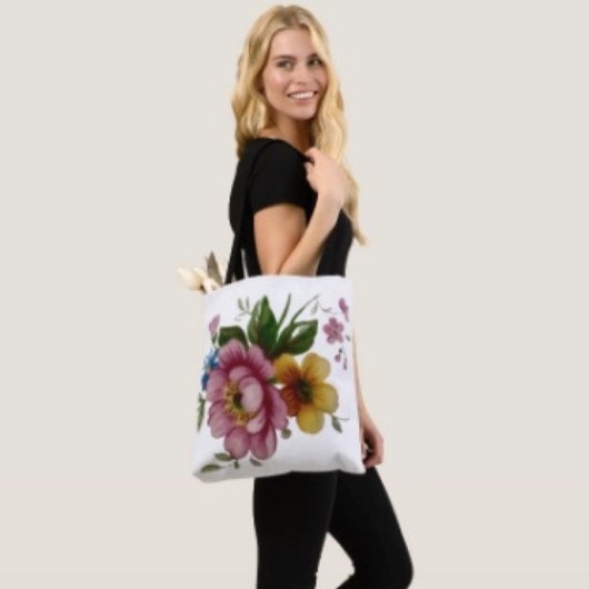 Tea Cup Floral Bouquet Tasche