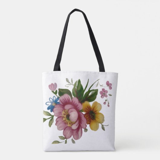 Tea Cup Floral Bouquet Tasche (Rückseite)