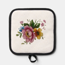 Tea Cup Floral Bouquet Topflappen