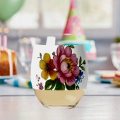 Tea Cup Floral Bouquet  Weinglas Ohne Stiel