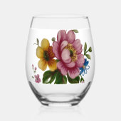 Tea Cup Floral Bouquet  Weinglas Ohne Stiel (Vorderseite)