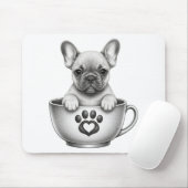 Tea Cup Französische Bulldogge Welpe Mousepad (Mit Mouse)
