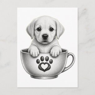 Tea Cup Labrador Retriever Welpe Feiertagspostkarte
