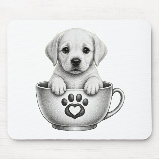 Tea Cup Labrador Retriever Welpe Mousepad (Vorne)