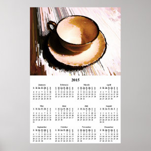 Tea Cup & Saucer Wall Kalender 2015 Poster