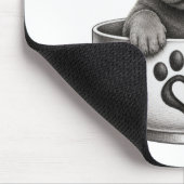 Tea Cup Silber Labrador Retriever Welpe Mousepad (Ecke)