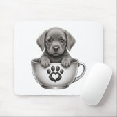 Tea Cup Silber Labrador Retriever Welpe Mousepad (Mit Mouse)