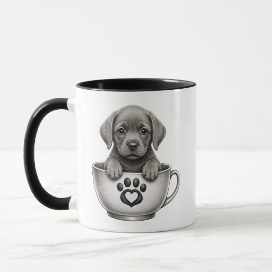 Tea Cup Silber Labrador Retriever Welpe Tasse (Links)