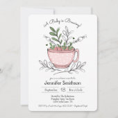 Tea Cup Tea Party Kinderdusche Einladungen (Vorderseite)