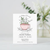Tea Cup Tea Party Kinderdusche Einladungen (Stehend Vorderseite)