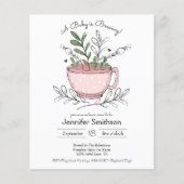 Tea Cup Tea Party Kinderdusche Einladungen (Vorderseite)