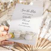 Tea Cup with Yellow Daisies Wedding Save the Date
