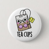 Tea Cups Funny Bra Puns Button (Vorderseite)
