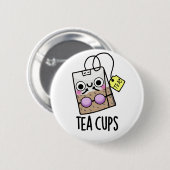 Tea Cups Funny Bra Puns Button (Vorne & Hinten)