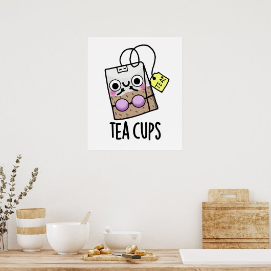 Tea Cups Funny Bra Puns Poster (Küche)