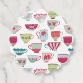 Tea Cups Moderne Vintage Liebesmarken Geschenkanhänger (Vorderseite)