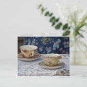 Tea Cups Postkarte (Stehend Vorderseite)