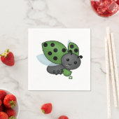 Tea Drinking Ladybug Napkins Serviette (Beispiel)