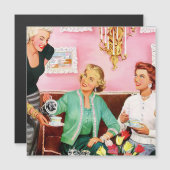 TEA-EINLADUNG AM NACHMITTAG DER 50ER Jahre Magnetkarte (Vorne/Hinten)