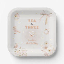 Tea for Three Birthday Invitation for Girls Pappteller