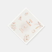 Tea for Three Birthday Invitation for Girls Serviette (Ecke)