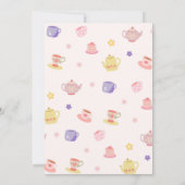 Tea For Three Birthday Pink Pastel Tea Party Einladung (Rückseite)