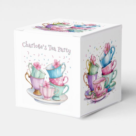 Tea for Two Elegant Girl's Birthday Party Geschenkschachtel (Vorderseite)