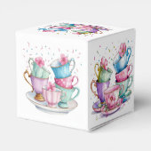Tea for Two Elegant Girl's Birthday Party Geschenkschachtel (Rückseite)