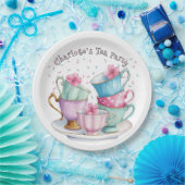 Tea for Two Elegant Girl's Birthday Party Pappteller (Party)